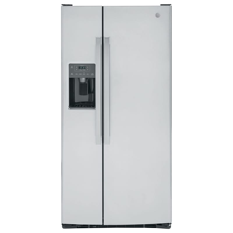 GE 33 in. 23 cu. ft. Side by Side Refrigerator with Ice & Water Dispenser - Fingerprint Resistant Stainless, Fingerprint Resistant Stainless, hires