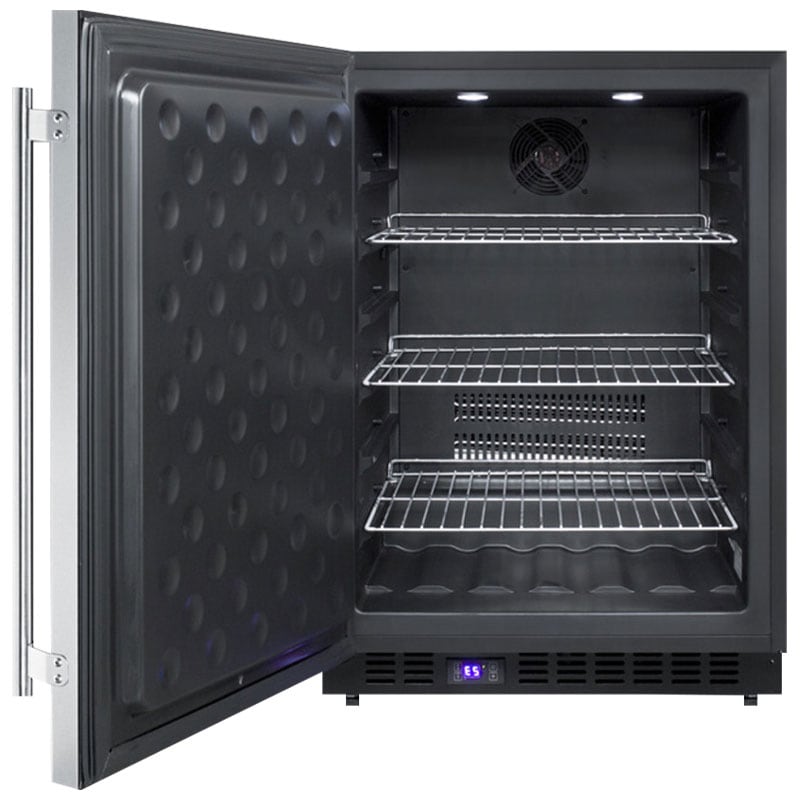 Summit 24 in. 4.6 cu. ft. Built-in Outdoor Frost Free Compact Upright Freezer with Adjustable Shelves - Stainless Steel, , hires