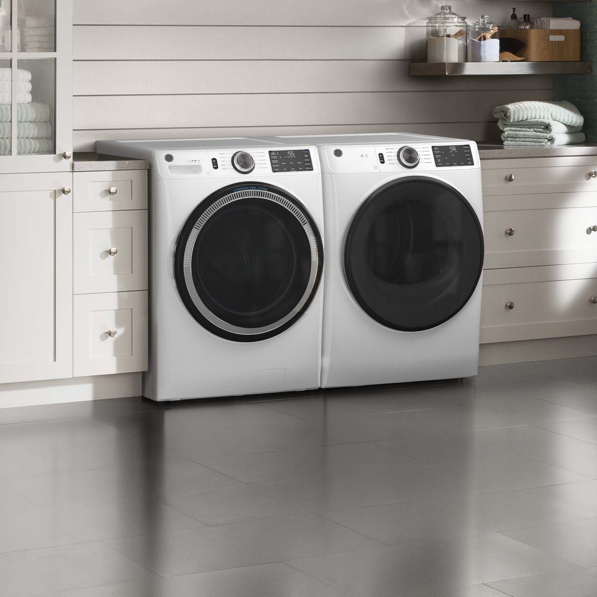 GE 28 in. 4.8 cu. ft. Smart Stackable Front Load Washer with UltraFresh