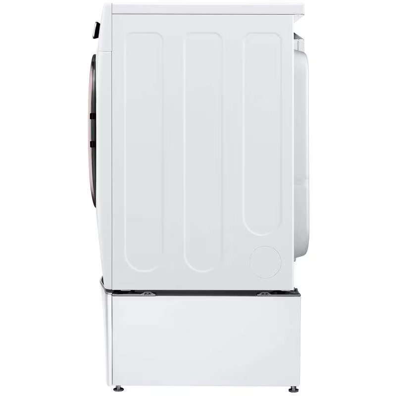 LG 27 in. 7.4 cu. ft. Smart Stackable Round-Door Electric Dryer with Built-In Intelligence, Sensor Dry, Turbo Steam, Sanitize & Steam Cycle - White, White, hires