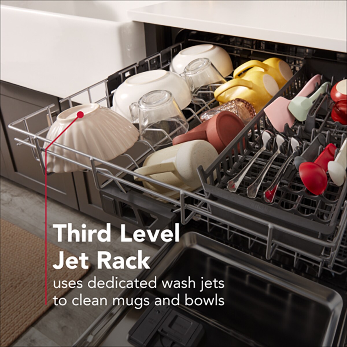 KitchenAid 24 in. Front Control Dishwasher with 41 dBA Sound Level, 3rd-Rack, ProDry System & Pocket Handle - Black Ore, , hires