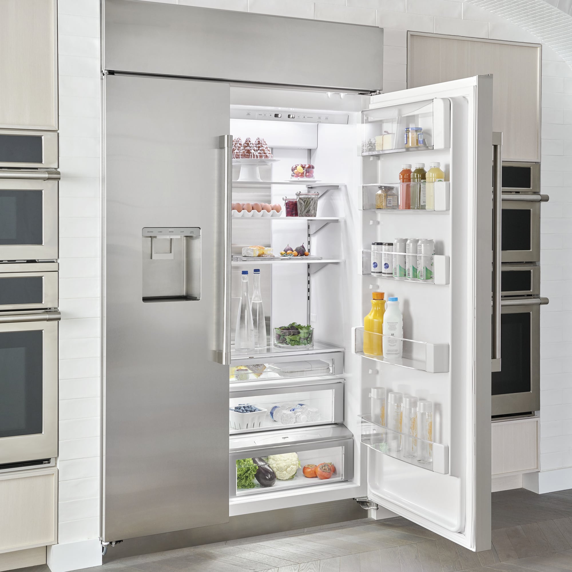 Monogram 48 in. 30.7 cu. ft. Built-In Smart Side by Side Refrigerator with Ice & Water Dispenser - Stainless Steel, , hires
