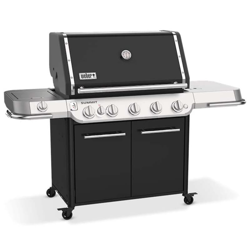 Weber Summit FS38 E Series 5-Burner Liquid Propane Gas Grill with Side Burner, Rotisserie & Smoker Box - Black, , hires