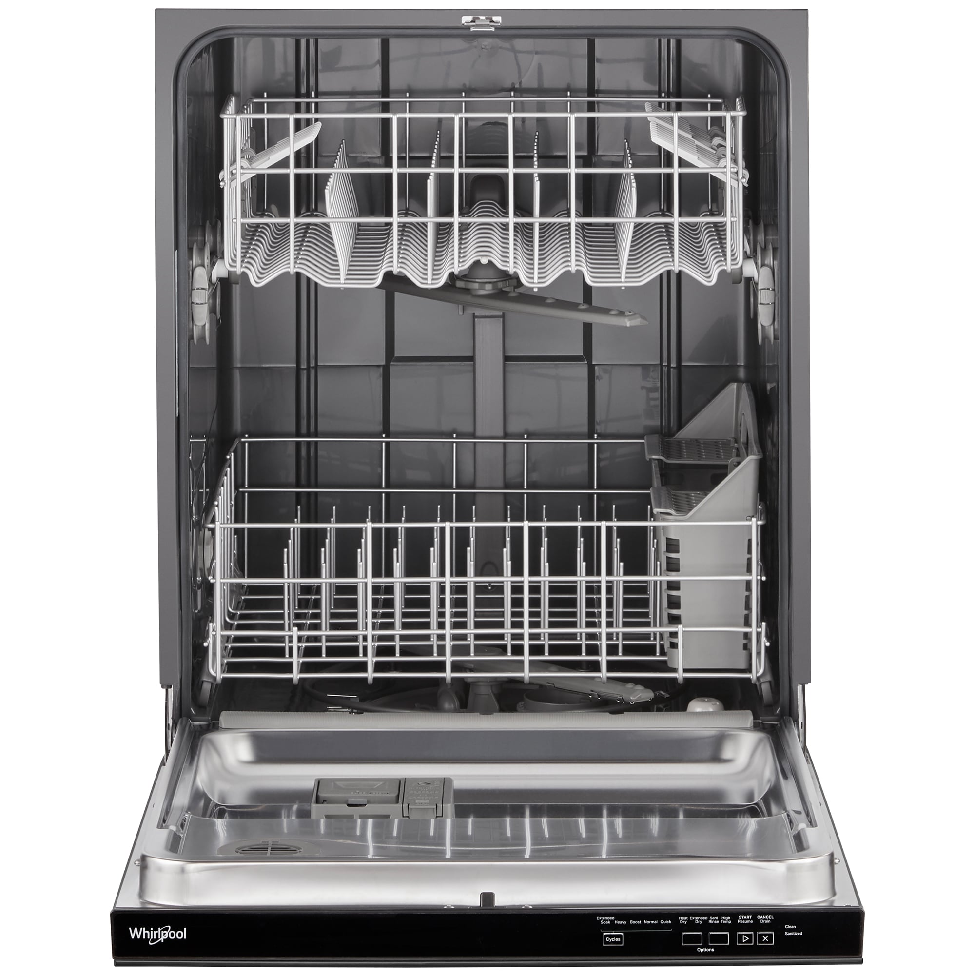 Whirlpool 24 in. Top Control Dishwasher with 55 dBa Sound Level & Pocket - Black, Black, hires