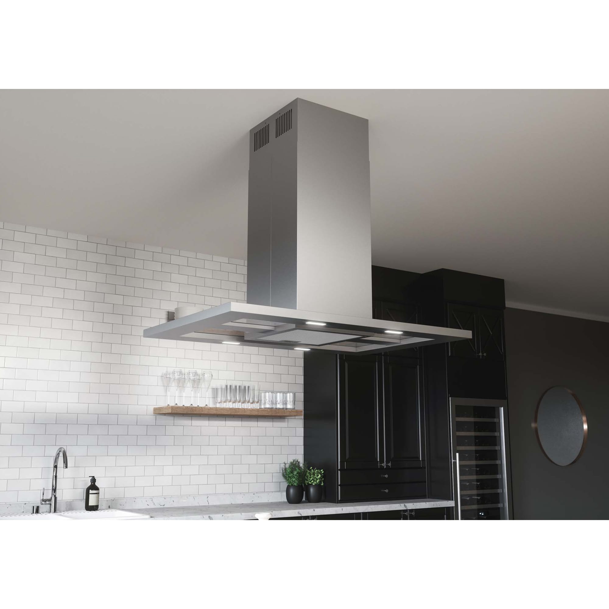 Zephyr 36 in. Convertible Chimney Style Range Hood with 600 CFM, 5 Fan Speeds & 4 LED Lights - Stainless Steel, , hires