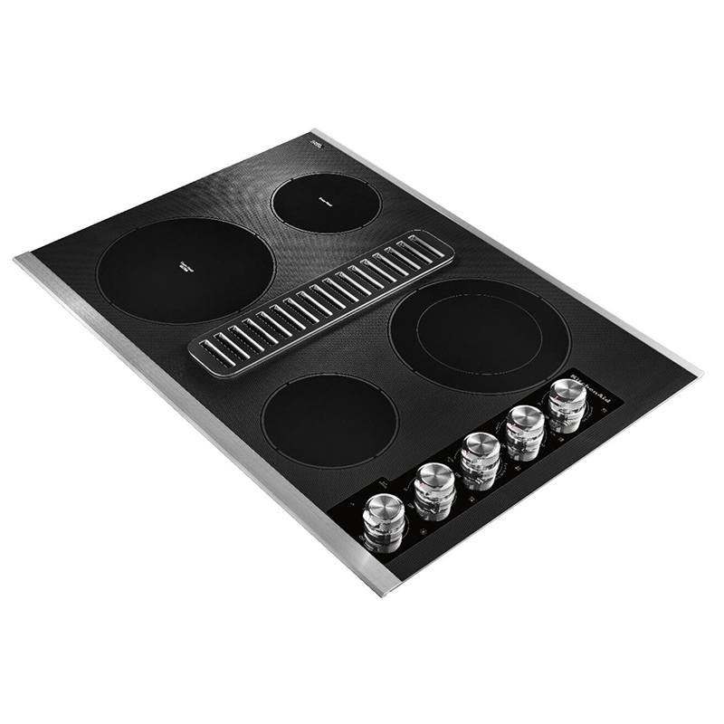 KitchenAid 30 in. 4-Burner Electric Cooktop with Downdraft, Simmer Burner & Power Burner - Stainless Steel, , hires