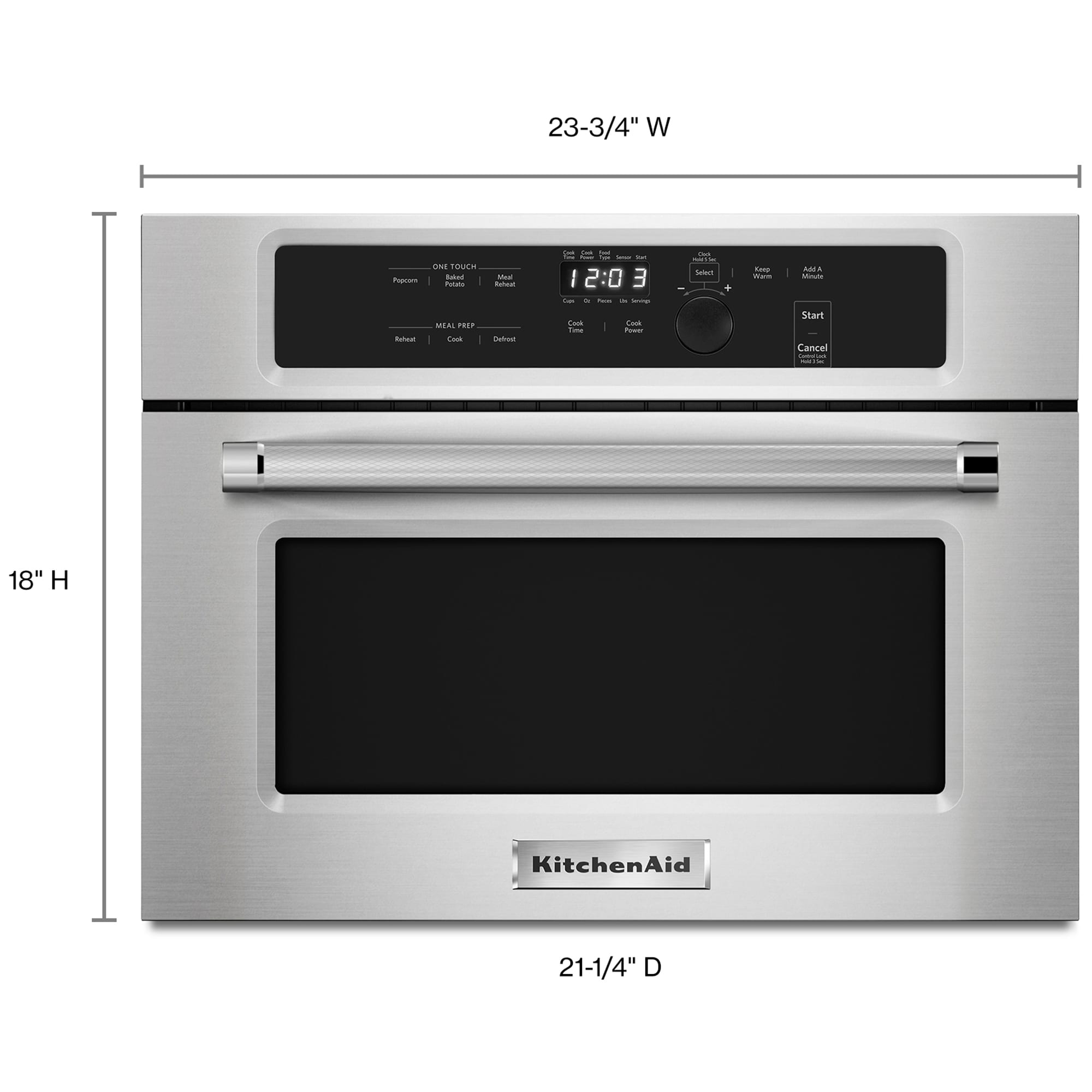 KitchenAid 24 in. 1.4 cu. ft. 1000W Built-In Microwave with Sensor Cooking - Stainless Steel, Stainless Steel, hires