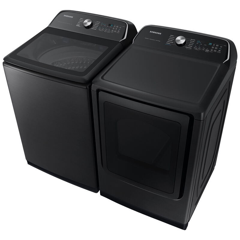 Samsung 27 in. 5.4 cu. ft. Smart Top Load Washer with ActiveWave Agitator and Super Speed Wash - Brushed Black, Brushed Black, hires
