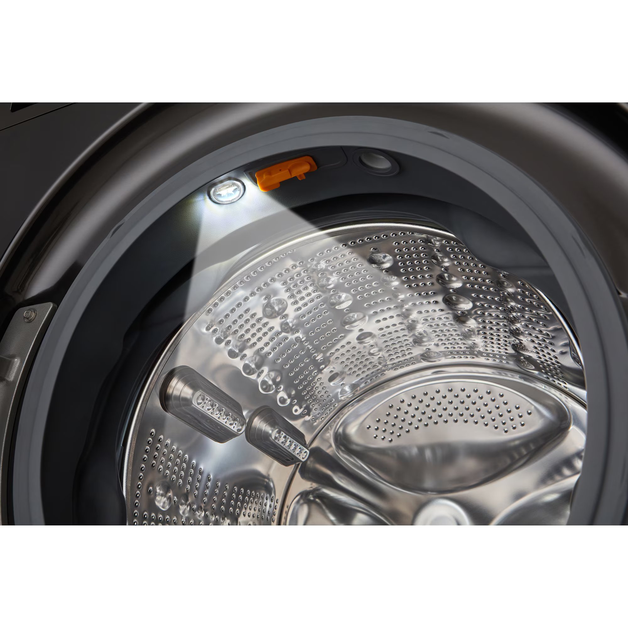 LG 27 in. 5.0 cu. ft. Smart Stackable Front Load Washer with AI DD Built-In Intelligence, TurboWash 360 Technology, Allergiene, Sanitize & Steam Wash Cycle - Black, Black Steel, hires