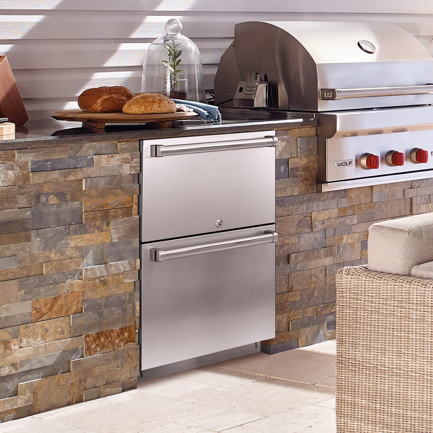 Sub-Zero Designer Series 24 in. Built-In 4.0 cu. ft. Smart Outdoor Double Refrigerator Drawers - Custom Panel Ready, , hires