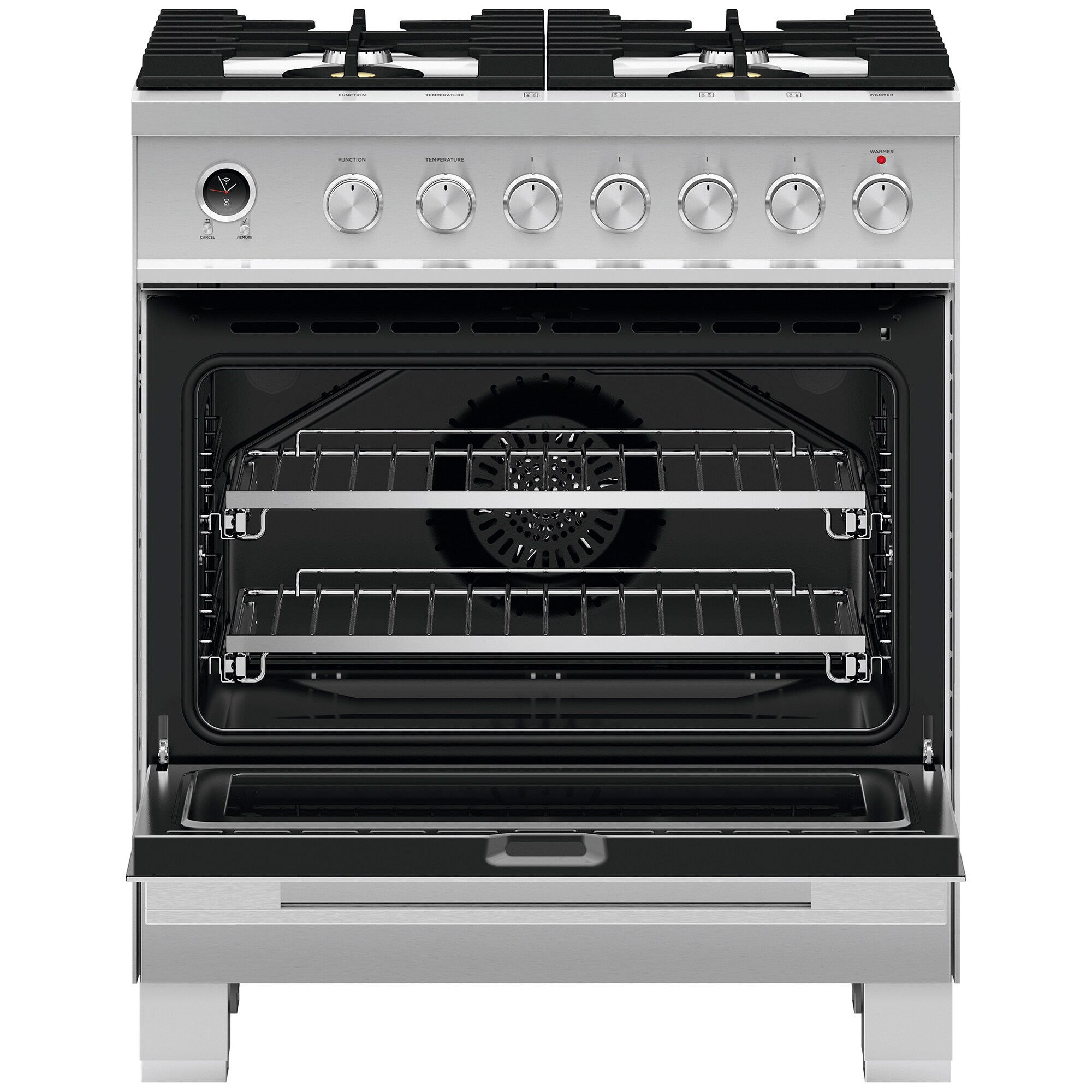 Fisher & Paykel Series 9 30 in. 3.5 cu. ft. True European Convection Dual Fuel Range with 4 Sealed Burners - Stainless Steel, , hires