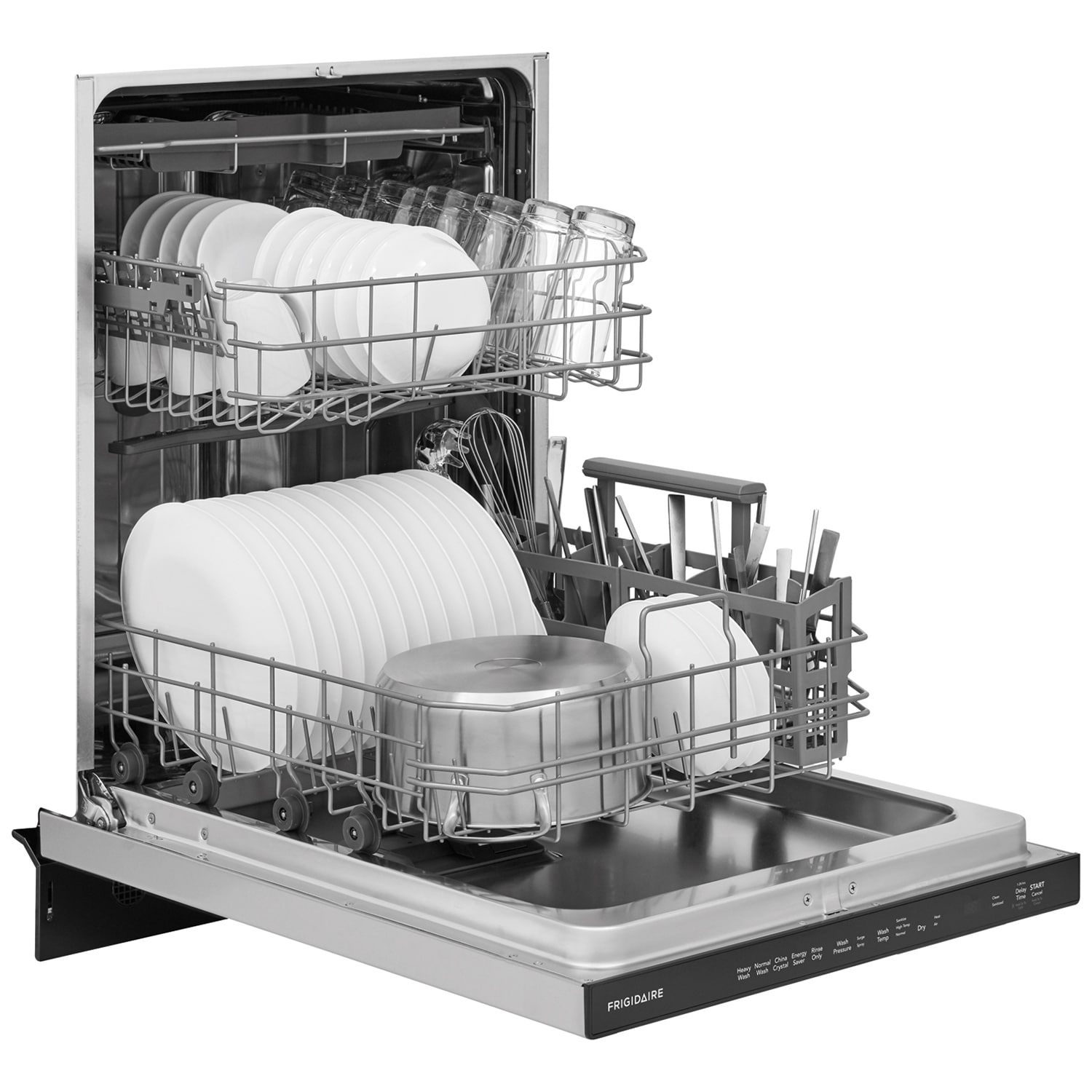 Frigidaire 24 in. Top Control Dishwasher with 49 dBa Sound Level, 3rd-Rack, EvenDry & Pocket - Stainless Steel, , hires
