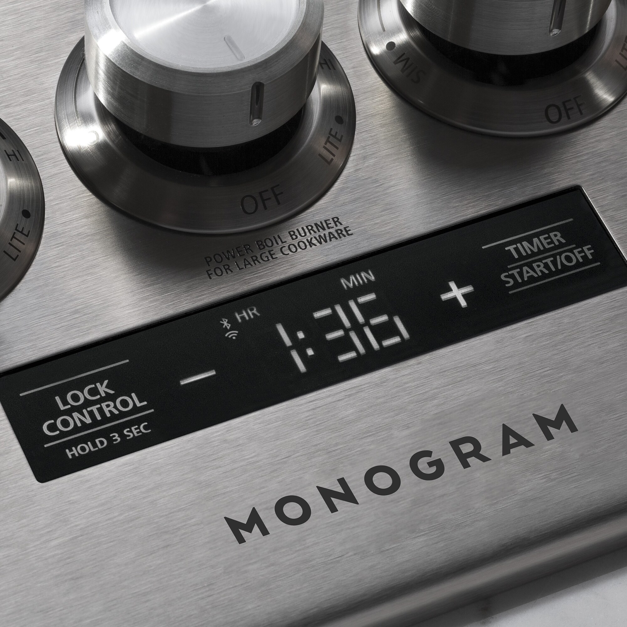 Monogram 36 in. 5-Burner Smart Natural Gas Cooktop with Griddle, Simmer Burner & Power Burner - Stainless Steel, , hires