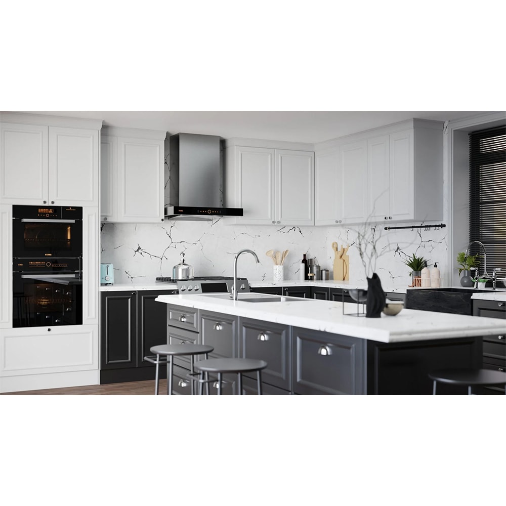 Fotile 30 in. Perimeter Series Chimney Style Range Hood with 4 Speed Settings, 1200 CFM & 2 LED Lights - Black, , hires