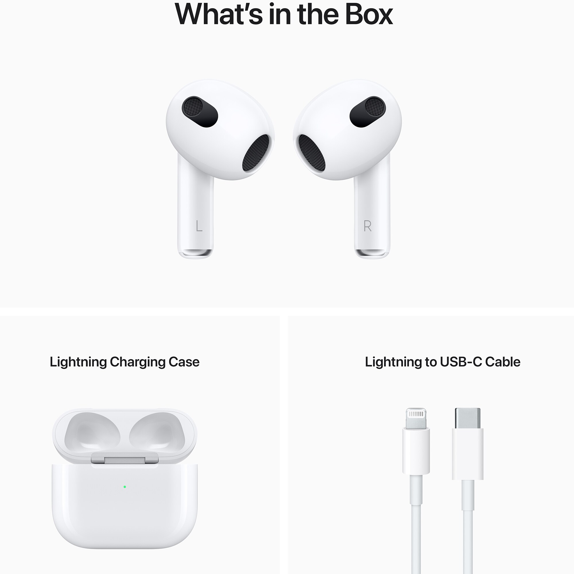 Apple - AirPods (3rd generation) with Lightning Charging Case - White, , hires