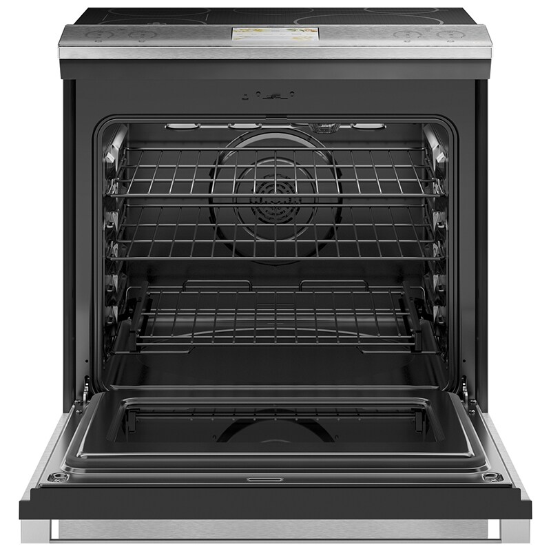 Cafe 30 in. 5.3 cu. ft. Smart Air Fry True European Convection Slide-In Electric Range with 5 Induction Burners - Platinum Glass, Platinum Glass, hires