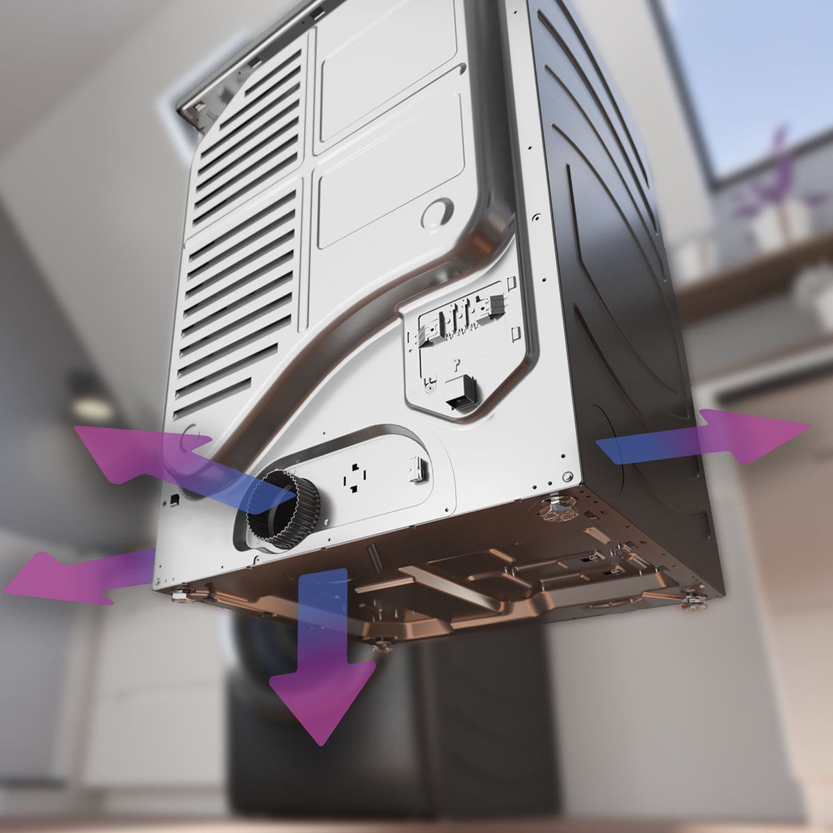 GE Profile 28 in. 7.8 cu. ft. Smart Stackable Gas Dryer with Sensor Dry, Sanitize & Steam Cycle - Sapphire Blue, Sapphire Blue, hires