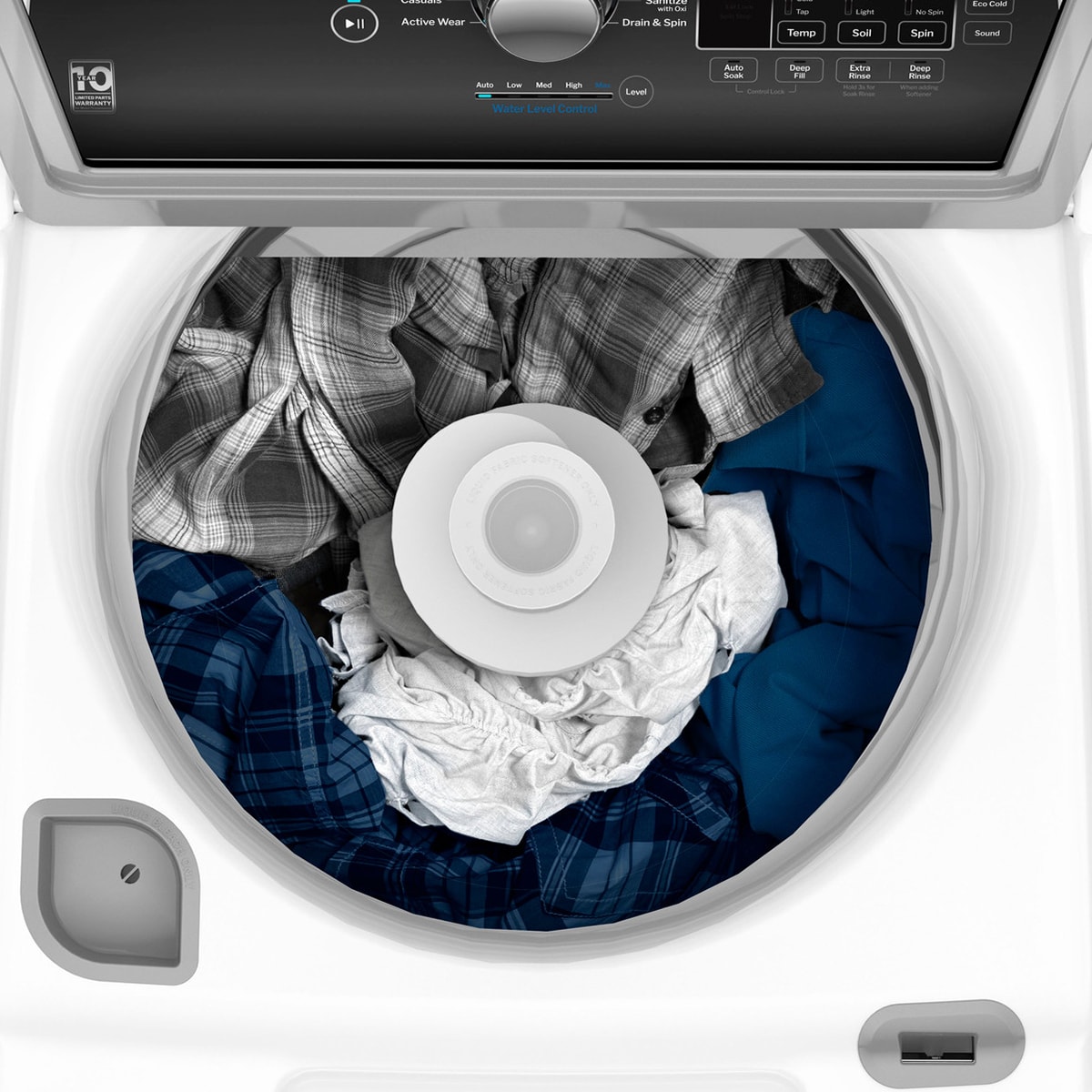 GE 27 in. 4.5 cu. ft. Top Load Washer with Agitator & Sanitize with Oxi - White, , hires