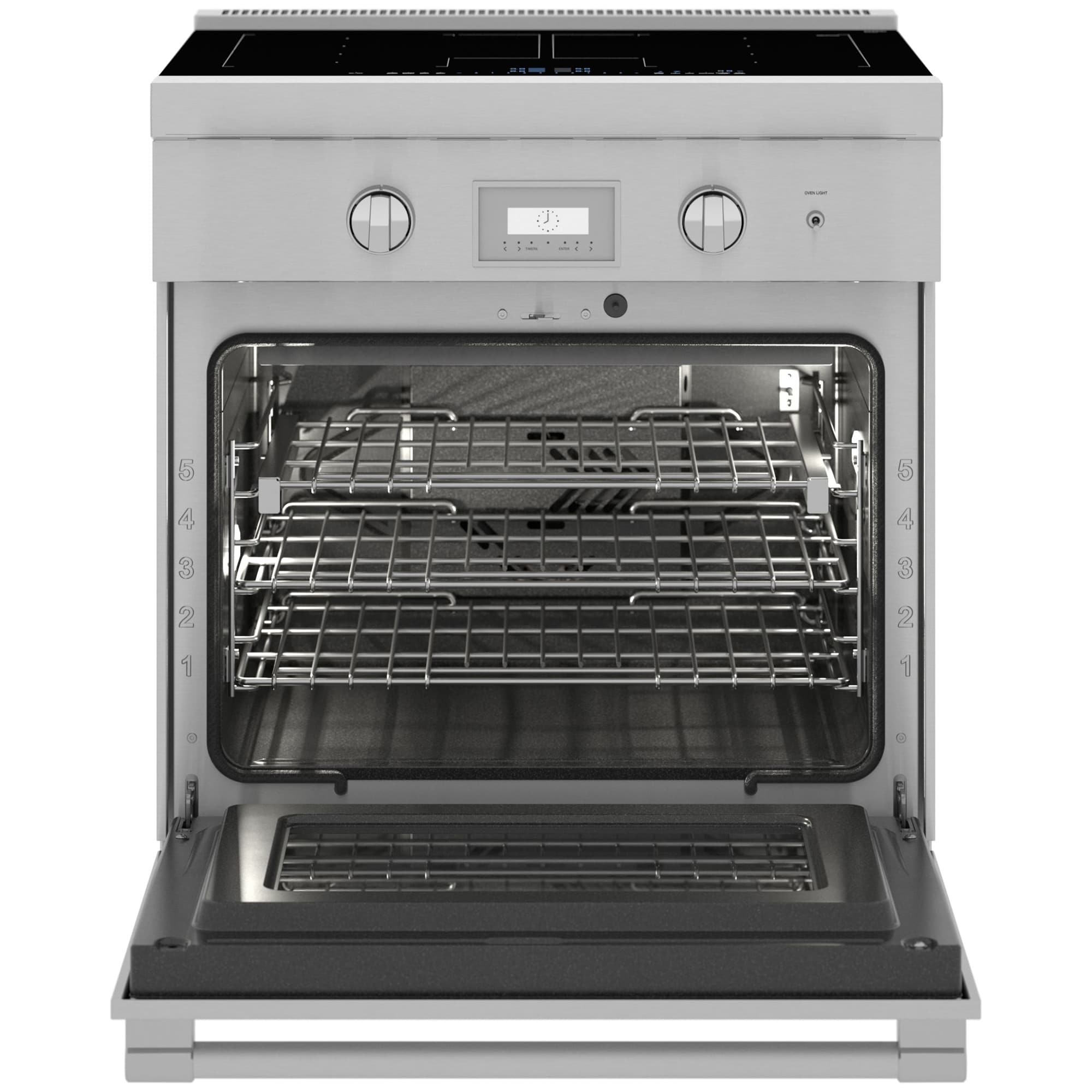 Thermador Professional Series 30 in. 4.4 cu. ft. Smart True European Convection Electric Range with 4 Induction Burners - Stainless Steel, , hires