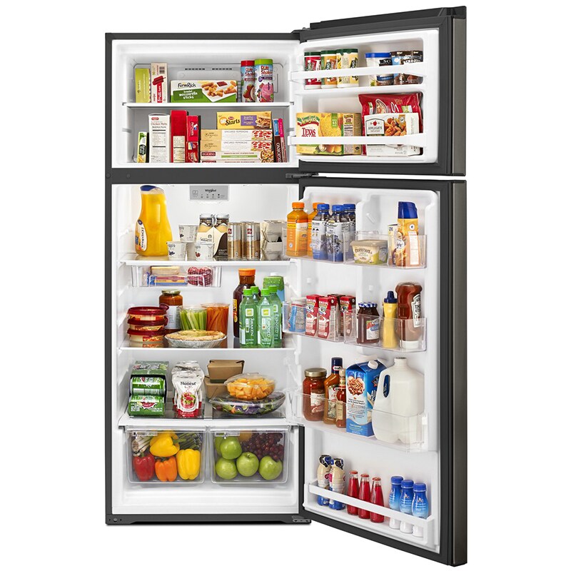 Whirlpool 28 in. 18 cu. ft. Top Freezer Refrigerator - Black Stainless, , hires