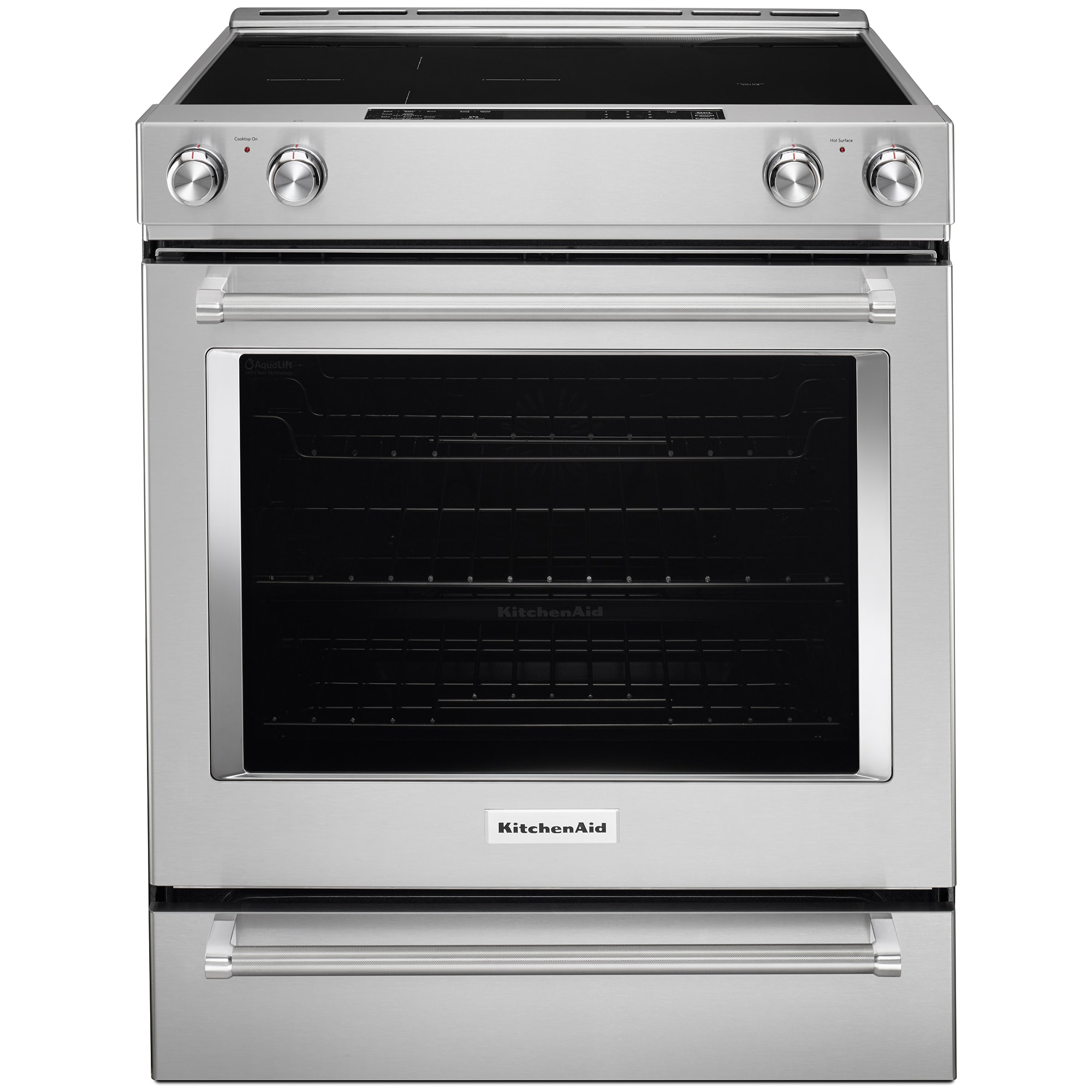 KitchenAid 30 in. 7.1 cu. ft. True European Convection Slide-In Electric Range with Radiant Burners - Stainless Steel, Stainless Steel, hires