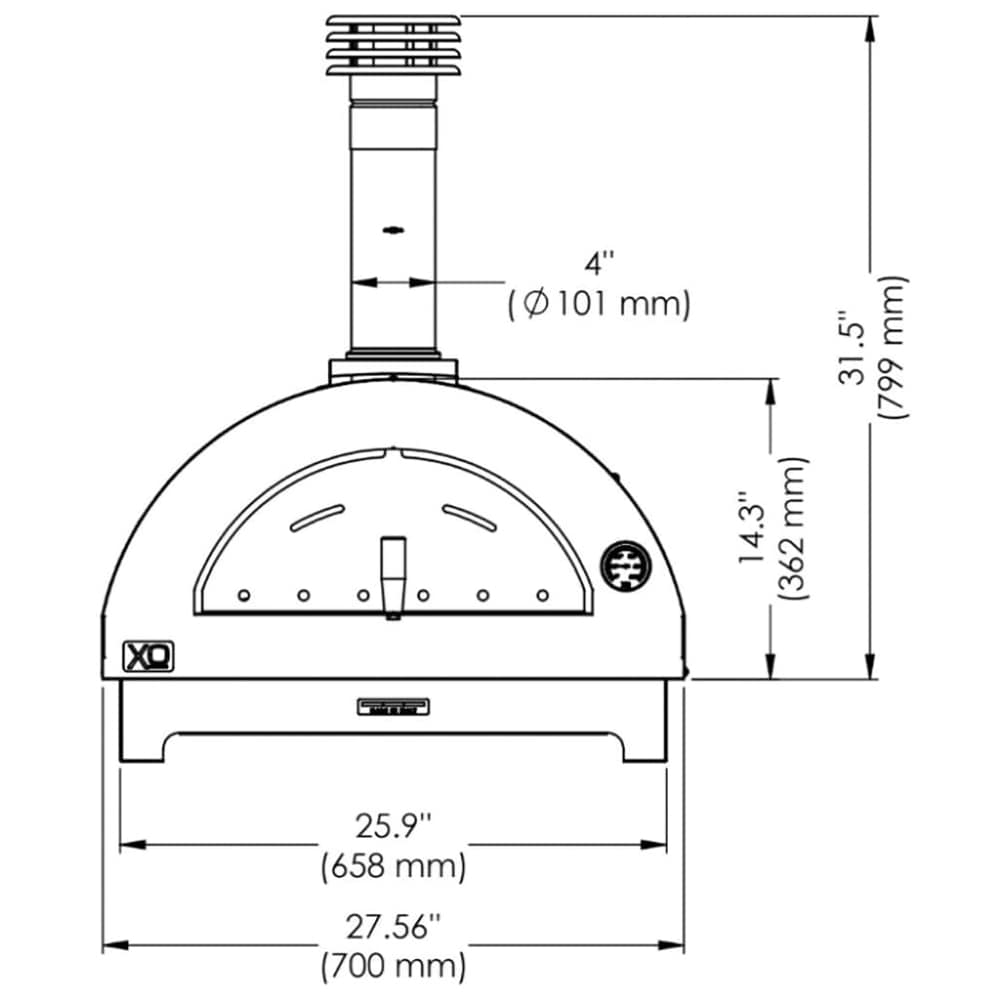 XO Countertop Wood Fired Pizza Oven - Black Powder Coat, , hires