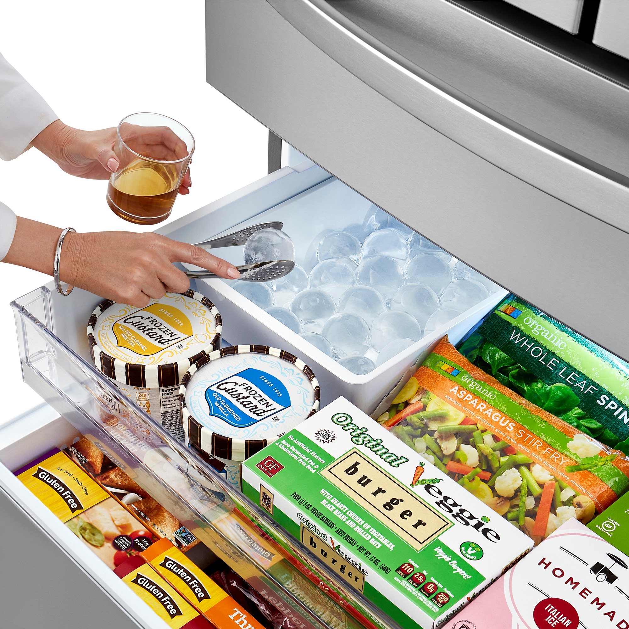 LG 36 in. 29.5 cu. ft. Smart 4-Door French Door Refrigerator with Ice & Water Dispenser - Stainless Steel, , hires