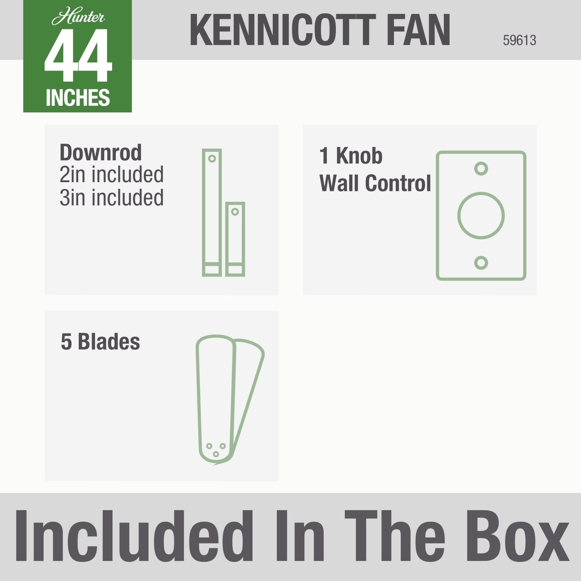 Hunter Kennicott 44 in. Indoor/Outdoor Ceiling Fan with Wall Control