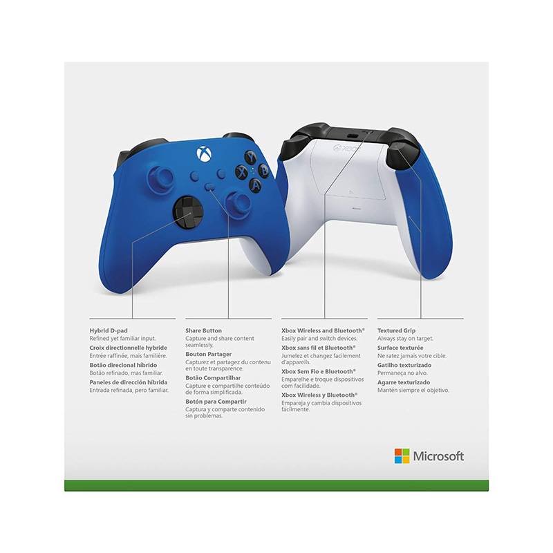 Xbox - Wireless Controller for Xbox Series X, Xbox Series S, and Xbox One - Shock Blue, Blue, hires