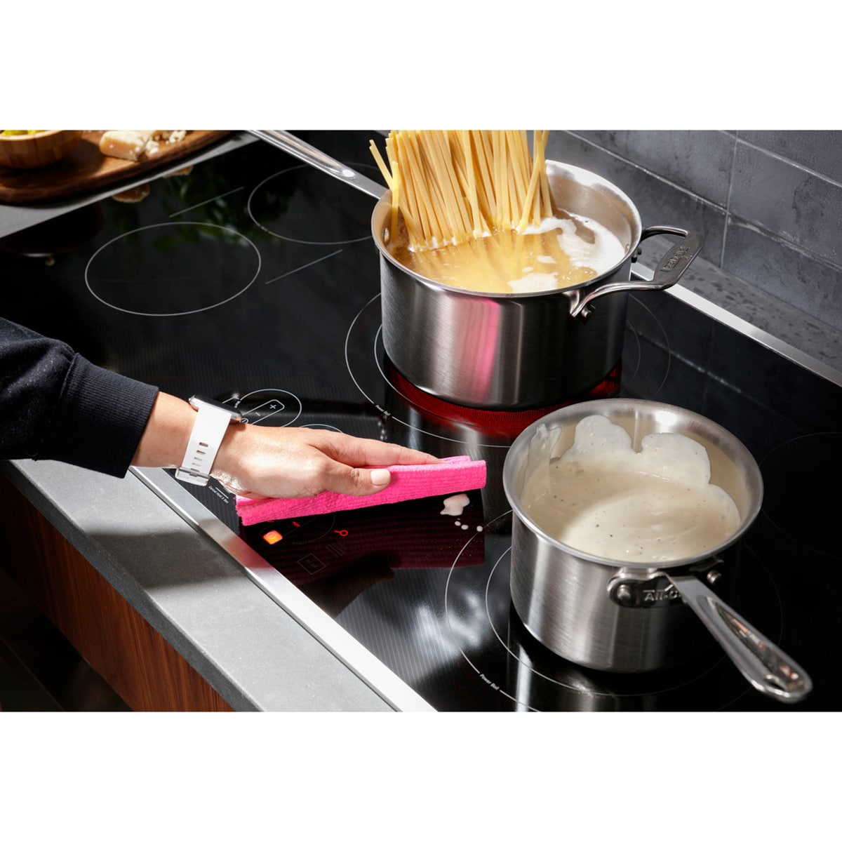 GE Profile 36 in. 5-Burner Smart Electric Cooktop with Simmer Burner & Power Burner - Black, , hires