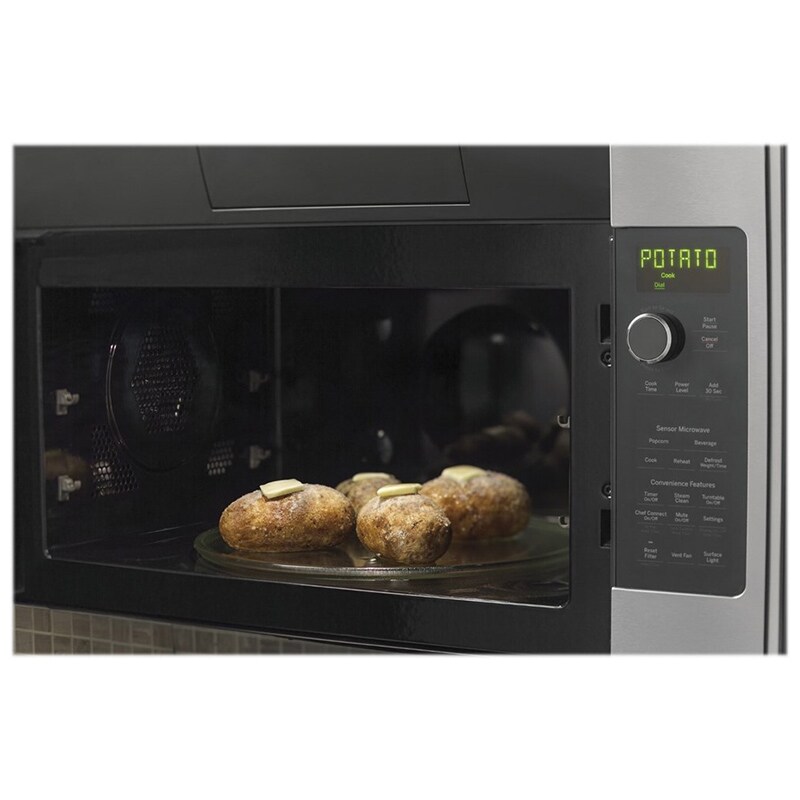 GE Profile 30 in. 2.1 cu. ft. 1000W Over-the-Range Microwave with 400 CFM & Sensor Cooking - Stainless Steel, , hires