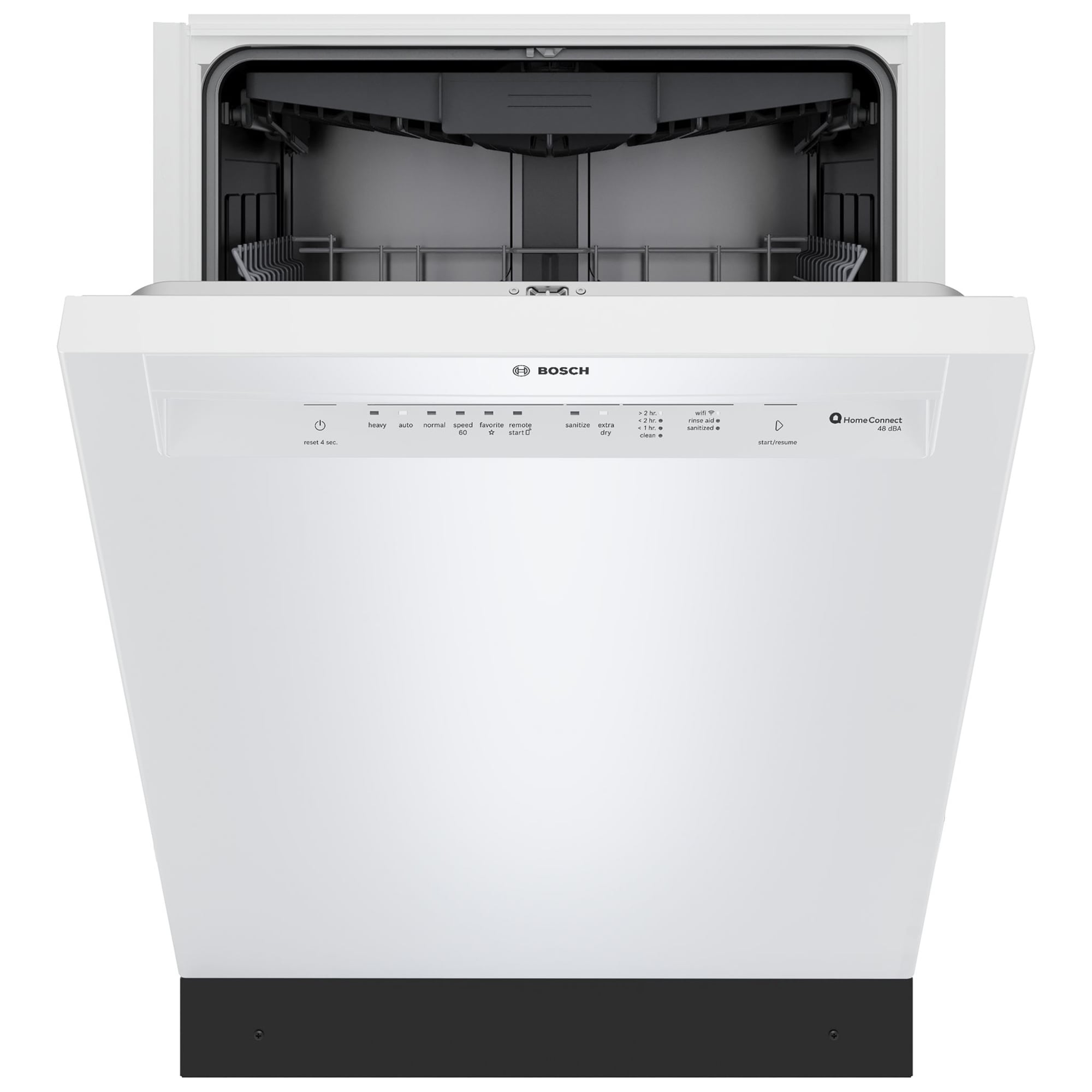 Bosch 300 Series 24 in. Front Control Smart Dishwasher with 48 dBA Sound Level, 3rd Rack, PureDry & Pocket Handle - White, White, hires