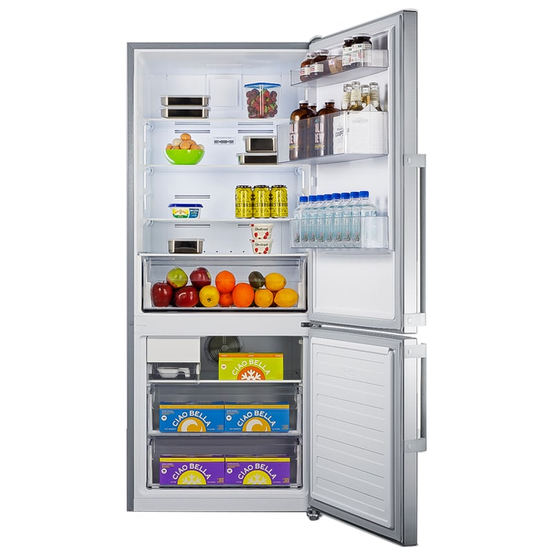 Summit Thin Line Series 28 in. 13.8 cu. ft. Counter Depth Bottom Freezer Refrigerator with Ice Maker - Stainless Steel, , hires