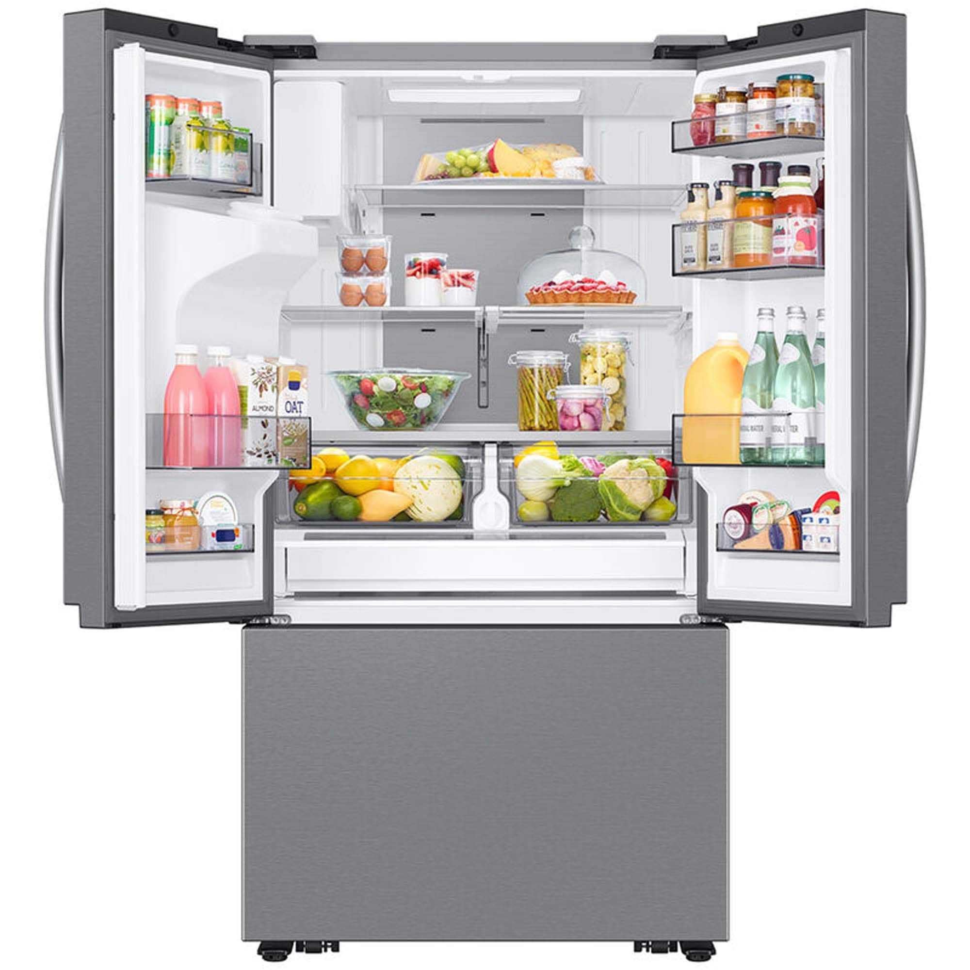 Samsung 36 in. 25.5 cu. ft. Smart Counter Depth French Door Refrigerator with Ice & Water Dispenser - Fingerprint Resistant Stainless Steel, , hires