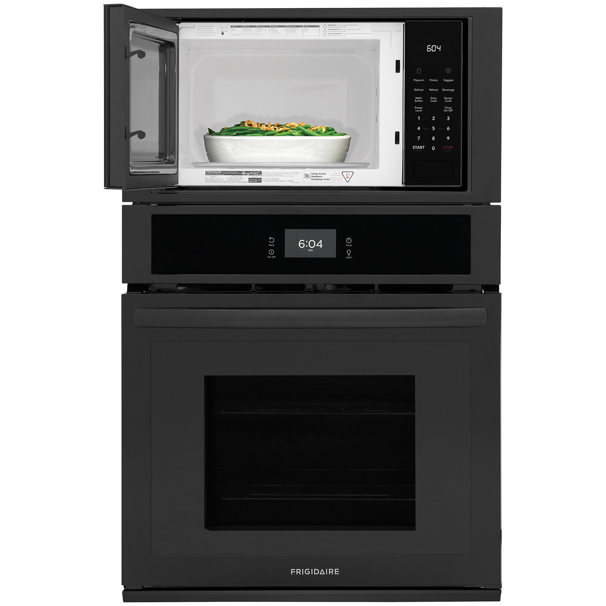 Frigidaire 27 in. 5.4 cu. ft. Electric Microwave/Wall Oven Combo with Standard Convection - Black, Black, hires
