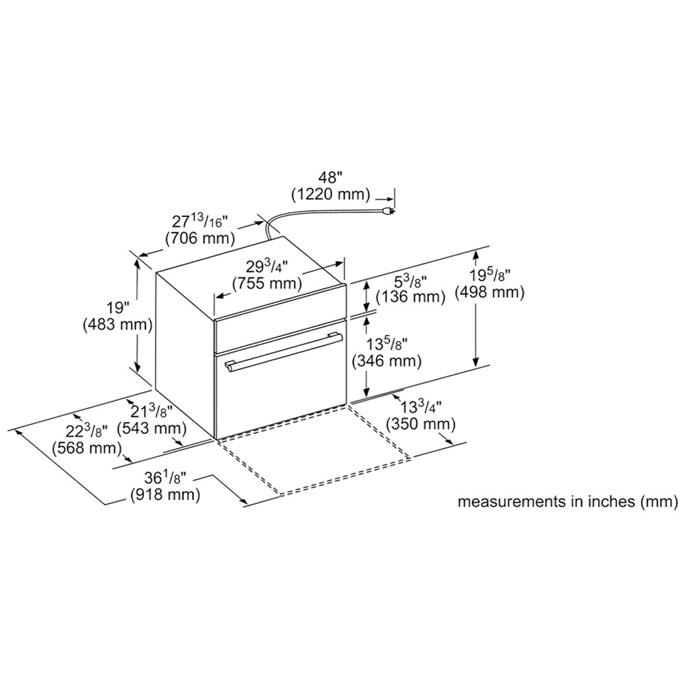 Thermador Professional Series 30 in. 1.6 cu. ft. 1000W Built-In Microwave with Convection & Sensor Cooking - Stainless Steel, , hires