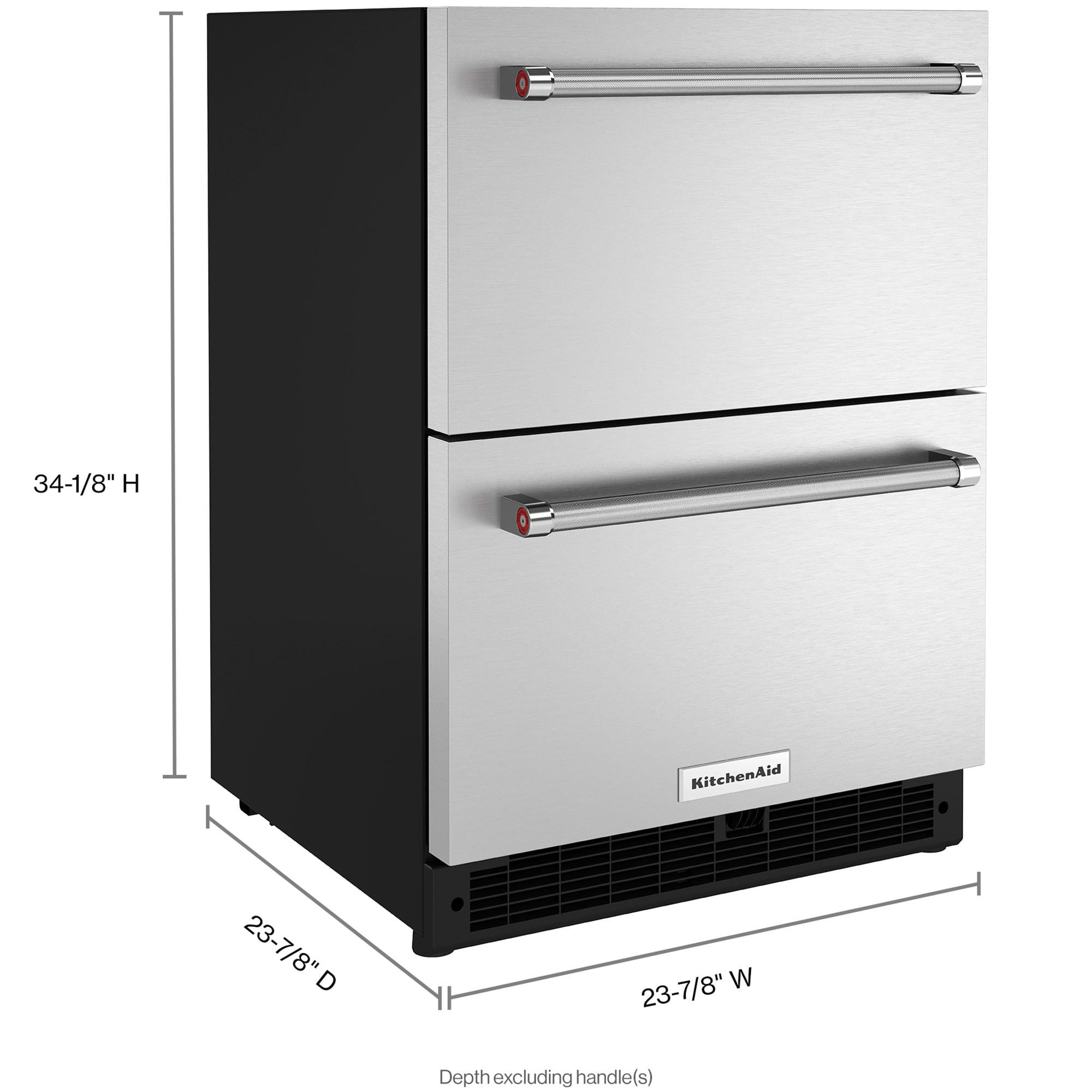 KitchenAid 24 in. 4.4 cu. ft. Double Refrigerator Drawers - Stainless Steel, , hires