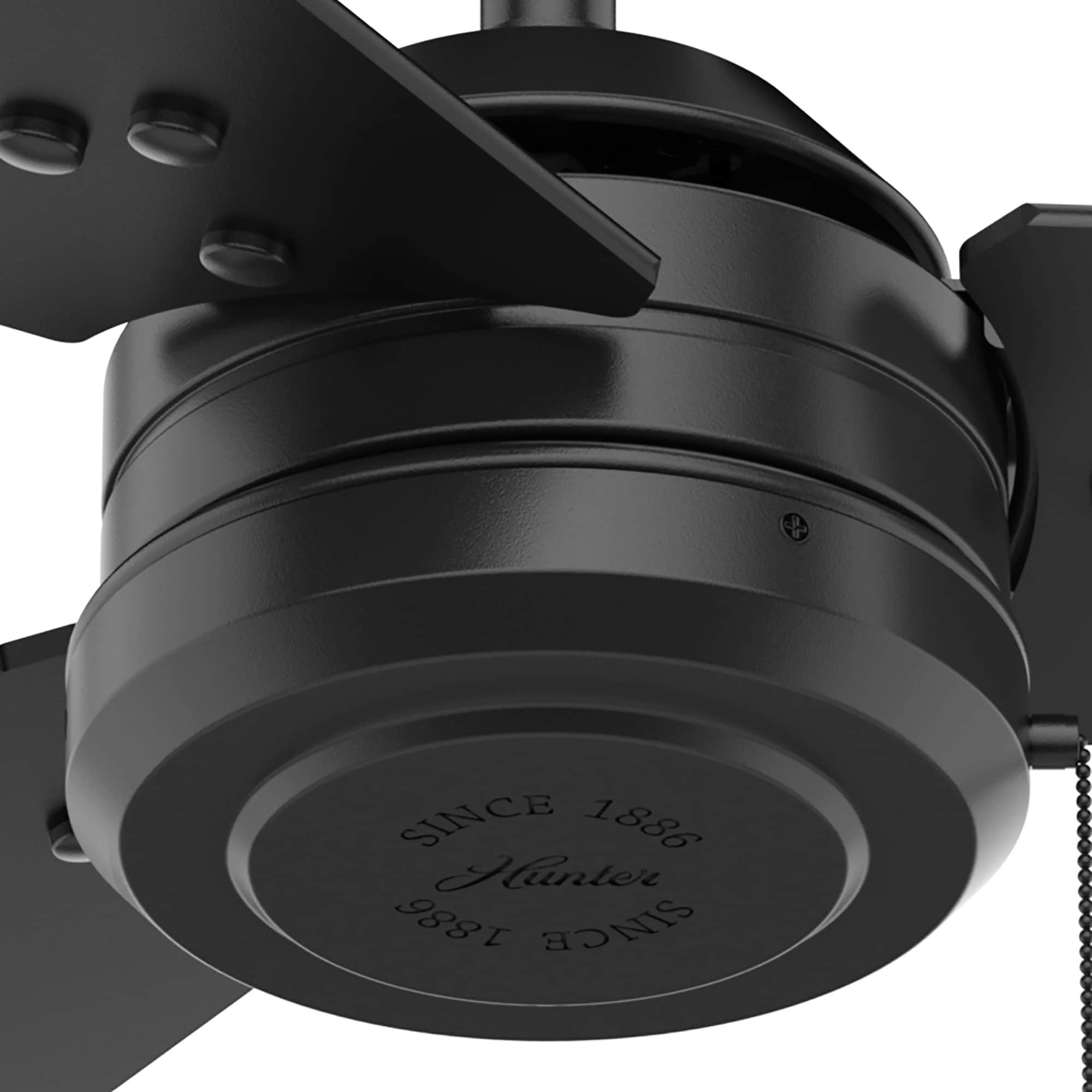 Hunter Cassius 44 in. Indoor/Outdoor Ceiling Fan - Matte Black, Matte Black, hires