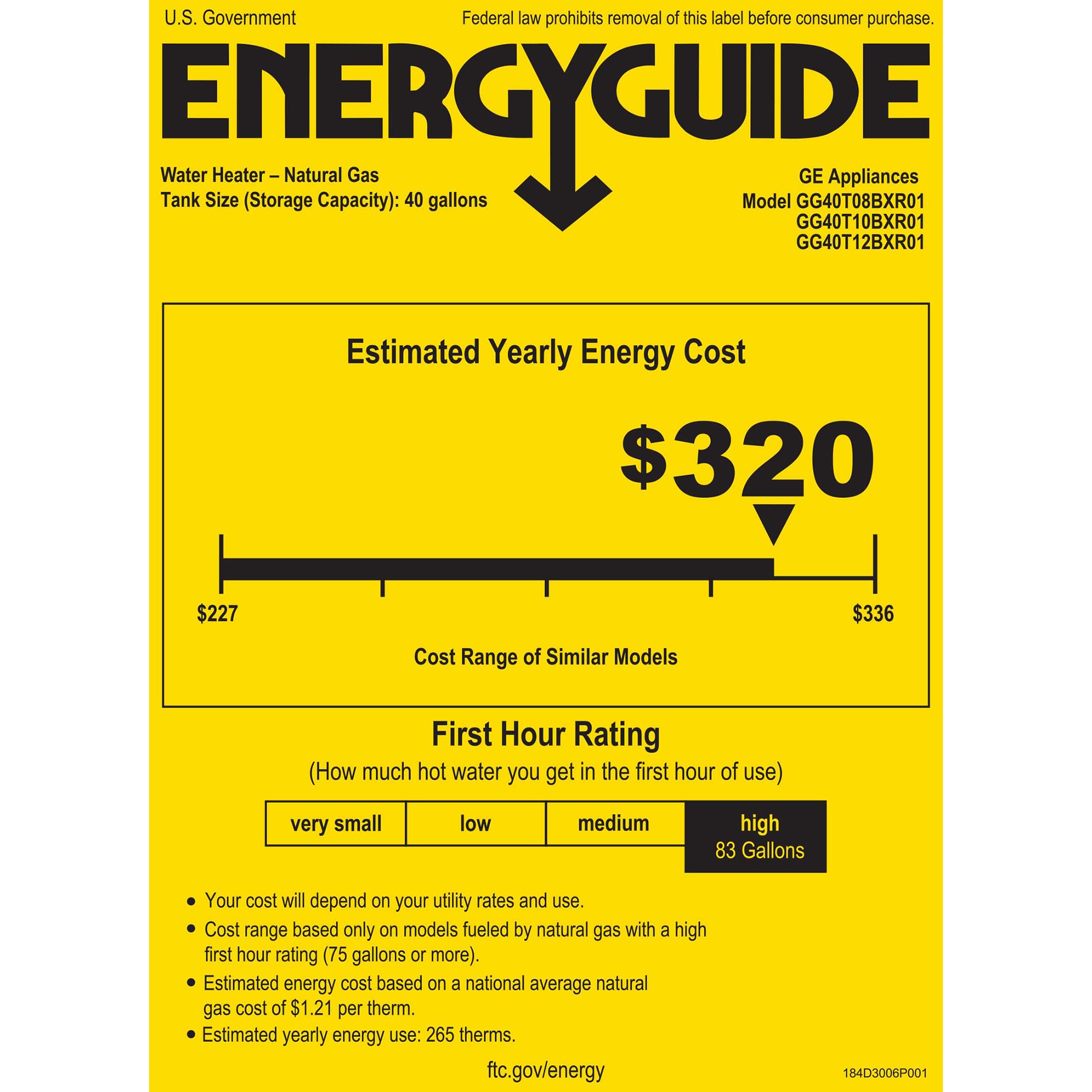 GE RealMax Premium Natural Gas 40 Gallon Tall Water Heater with 10-Year Parts Warranty, , hires