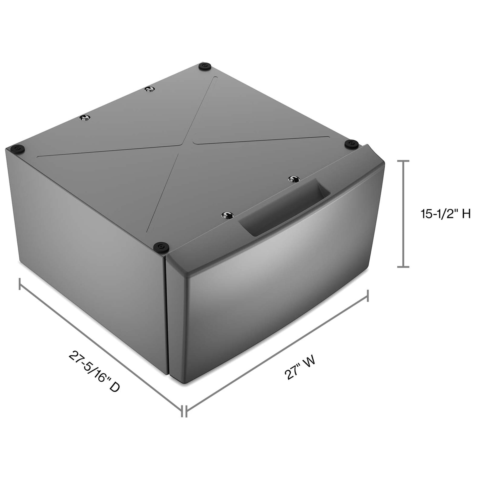 Whirlpool 15.5" Pedestal for Front Load Washer and Dryer with Storage Drawer - Radiant Silver, Radiant Silver, hires