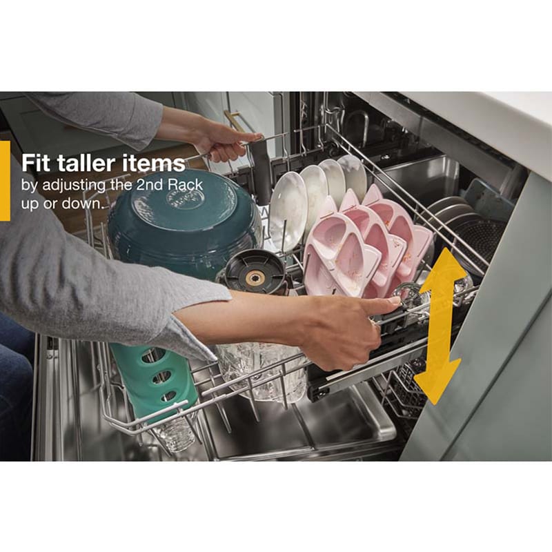 Whirlpool 24 in. Top Control Dishwasher with 47 dBa Sound Level & 3rd-Rack - Black, Black, hires