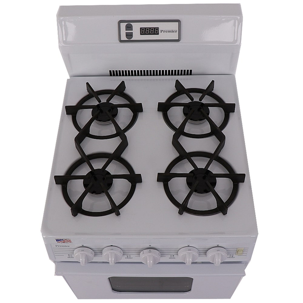 Premier 20 in. 2.4 cu. ft. Gas Range with 4 Sealed Burners - White, White, hires