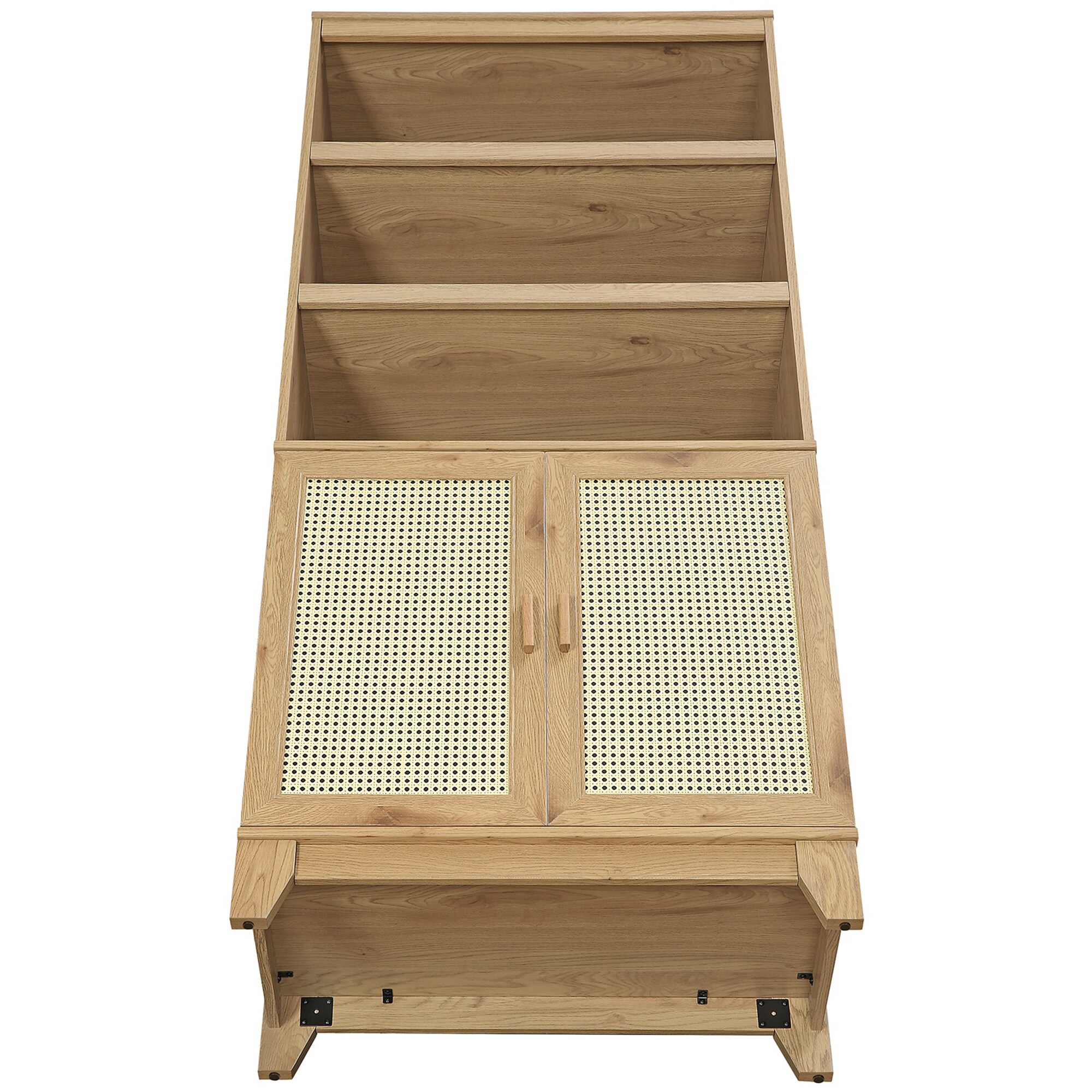 Manhattan Comfort Sheridan Modern Cane Bookcase with Adjustable Shelves - Nature, , hires