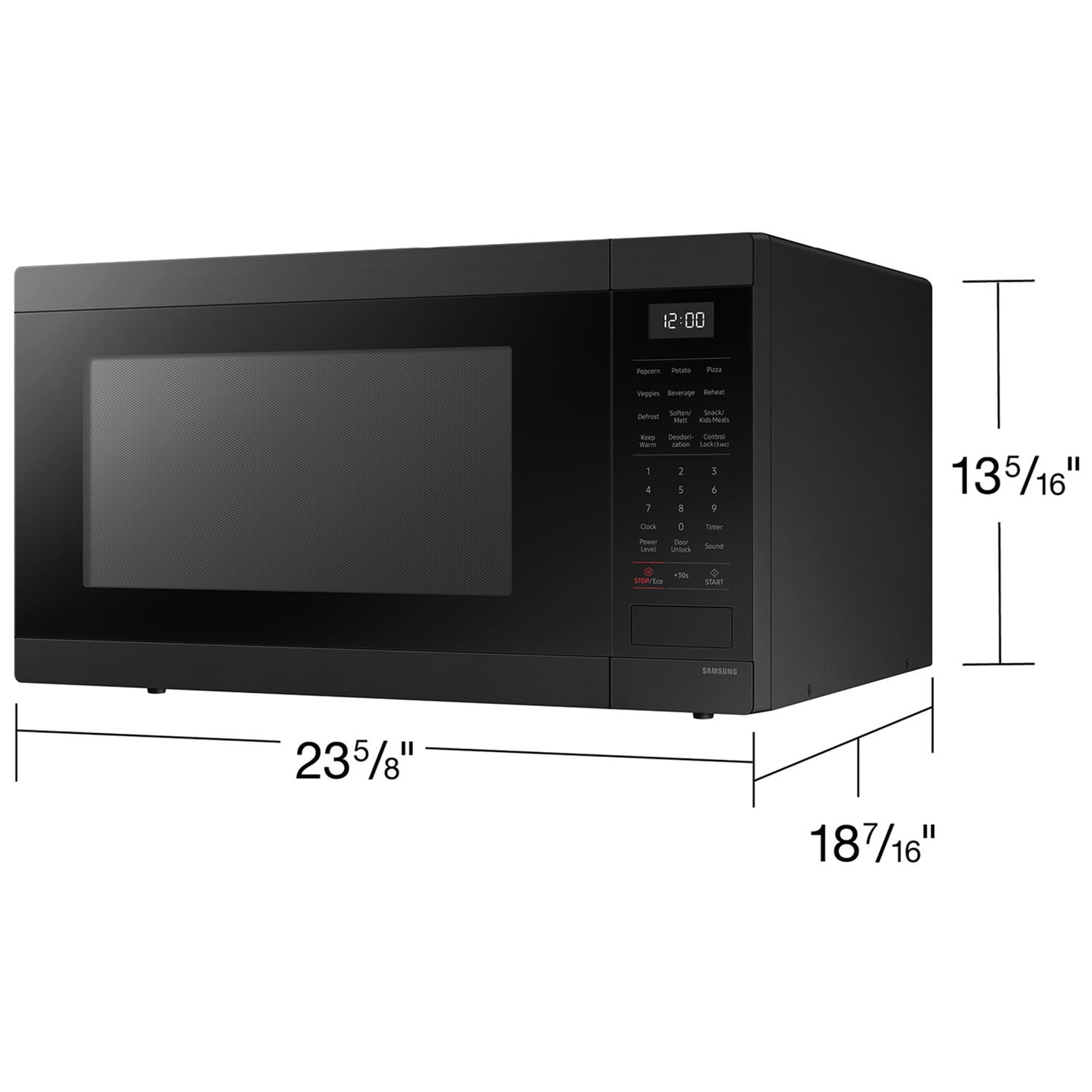 Samsung 24 in. 1.9 cu. ft. 900W Countertop Microwave with Sensor Cooking - Matte Black Steel, , hires