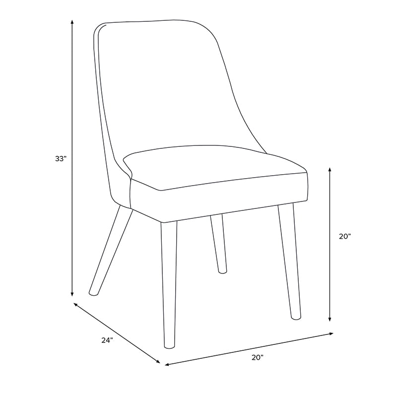 Skyline Furniture Modern Mid Century Dining Chair in Linen Fabric - Black, , hires
