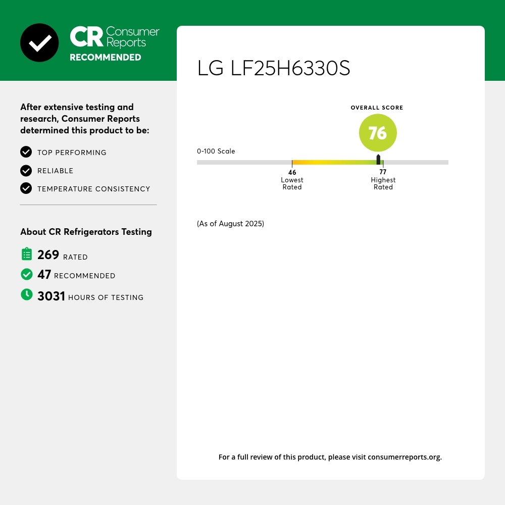 LG 33 in. 24.5 cu. ft. Smart French Door Refrigerator with Ice & Water Dispenser - PrintProof Stainless Steel, PrintProof Stainless Steel, hires
