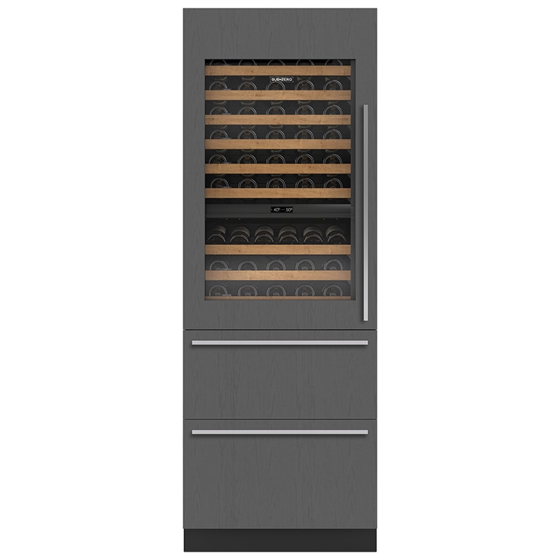 Sub-Zero Designer Series 30 in. Built-in Smart Wine Column Storage with Wood Racks, Multi-Temperature Zones & 86 Bottle Capacity - Custom Panel Ready, , hires