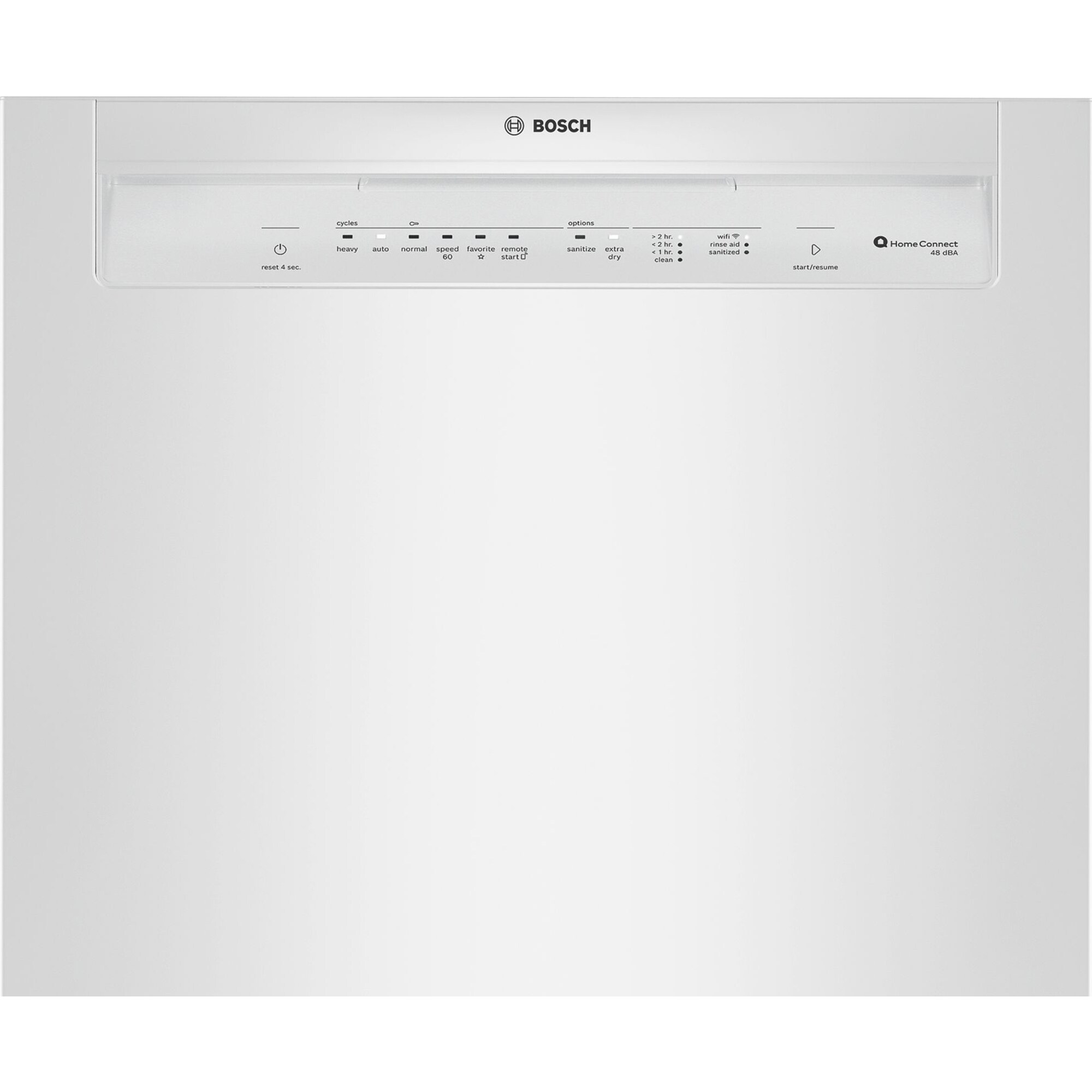 Bosch 300 Series 24 in. Front Control Smart Dishwasher with 48 dBA Sound Level, 3rd Rack, PureDry & Pocket Handle - White, White, hires