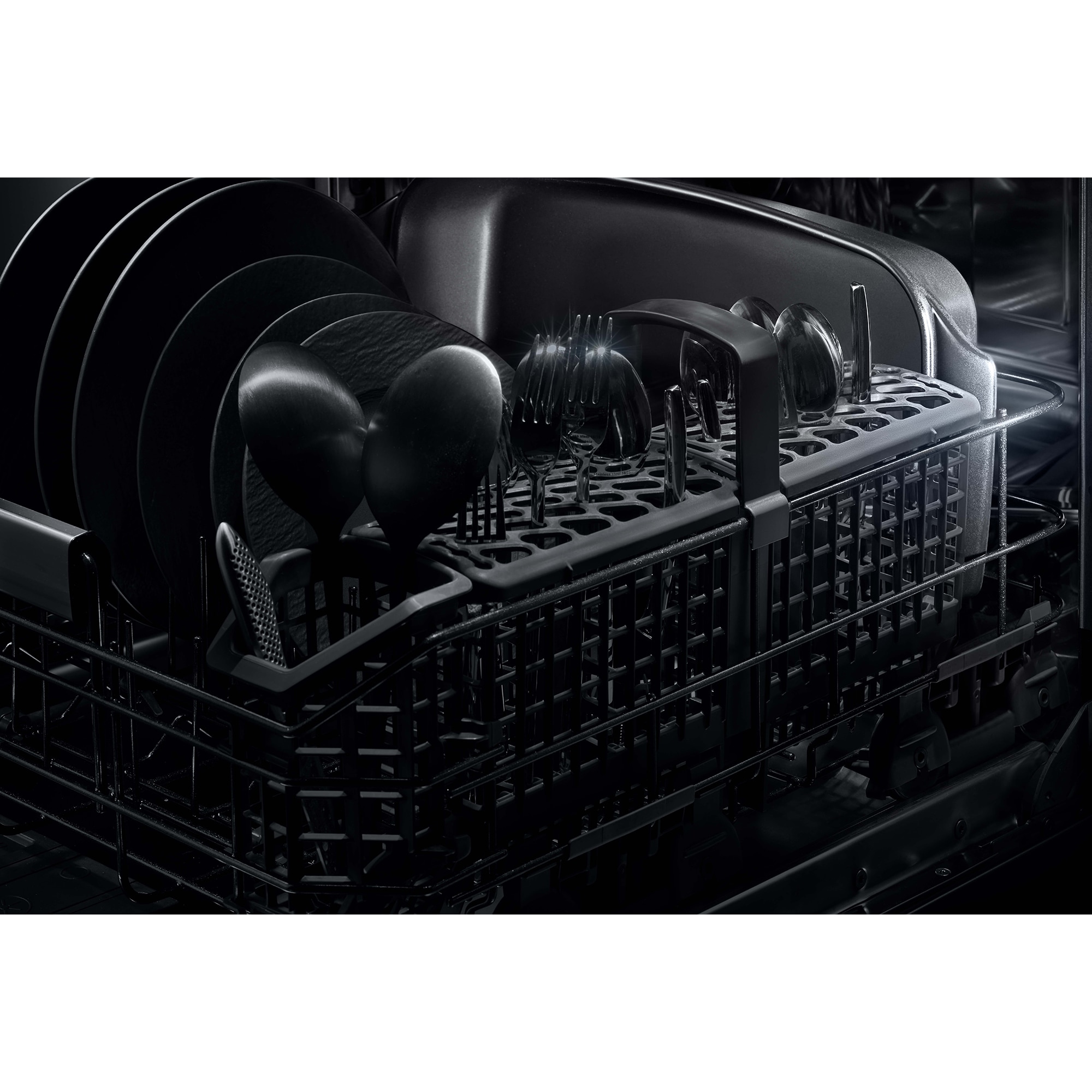 JennAir Noir 24 in. Top Control Flush-Mount Dishwasher with 38 dBa Sound Level & 3rd-Rack - Stainless Steel, , hires