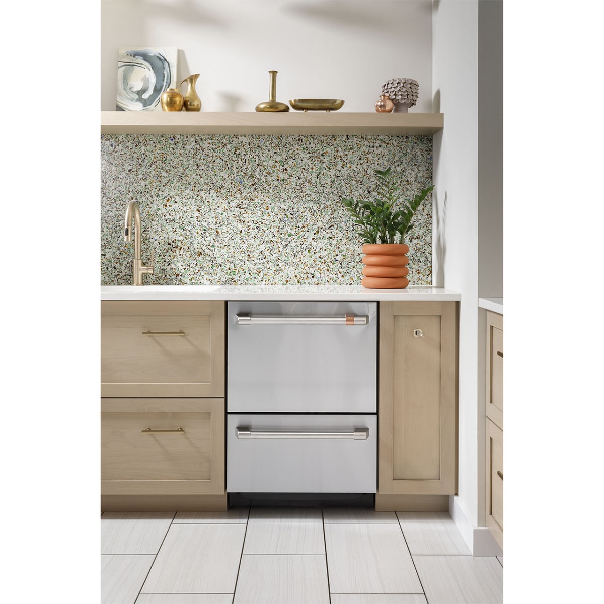 Cafe 24 in. Top Control Flush-Mount Dishwasher Drawer with 49 dBa Sound Level - Matte White, Matte White, hires